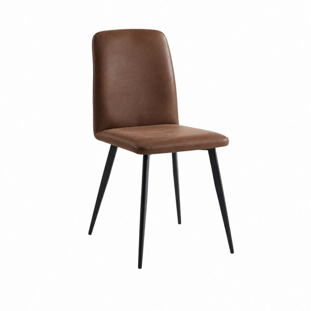 Esszimmerstuhl Braun mit PU-Kunstleder Stahlgestell 45 x 53 x 85 cm