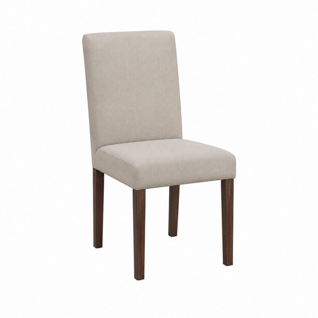 Esszimmerstuhl Beige mit Polyesterbezug und Gummibaumholzbeinen rechteckig 46 x 60 x 98 cm