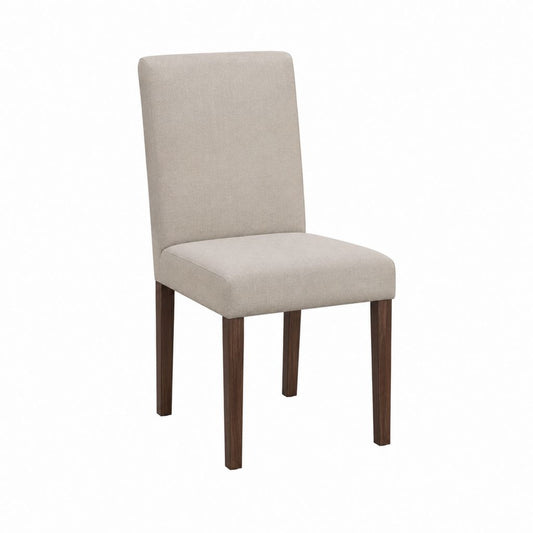 Esszimmerstuhl Beige mit Polyesterbezug und Gummibaumholzbeinen rechteckig 46 x 60 x 98 cm