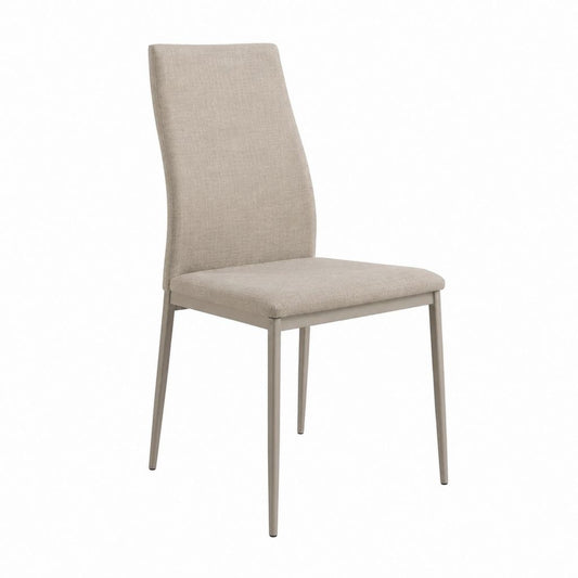 Esszimmerstuhl Beige mit Polyesterbezug und Stahlgestell 45 x 58 x 101 cm
