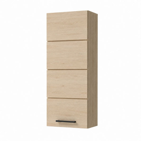 Badezimmer Hochschrank Eiche hell Spanplatte 4 Türen 35 x 30 x 120 cm