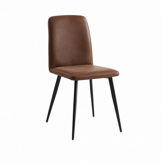 Esszimmerstuhl Braun mit PU-Kunstleder Stahlgestell 45 x 53 x 85 cm