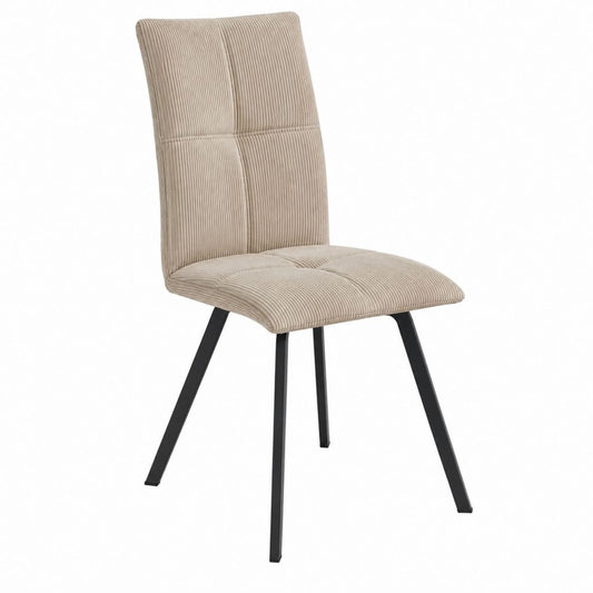 Esszimmerstuhl Beige mit Cordbezug und Stahlgestell 45 x 60 x 99 cm